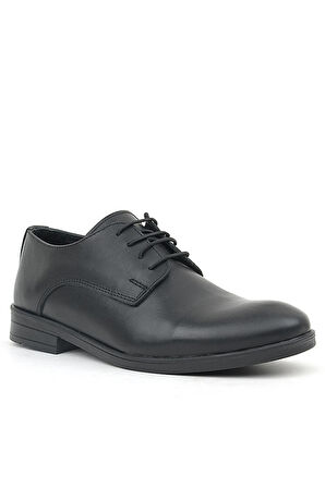 Rakerplus Hakiki Deri Siyah Cilt Bağcıklı Oxford Çocuk Ayakkabı