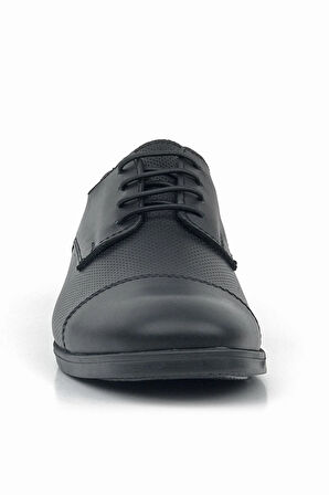 Rakerplus Hakiki Deri Siyah Bağcıklı Çocuk Oxford Klasik Ayakkabı