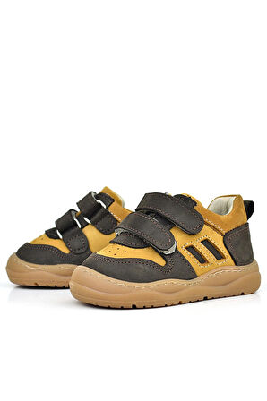 Rakerplus Schaggy Hakiki Deri Kahve Taba Cırtlı Bebek Spor Ayakkabı