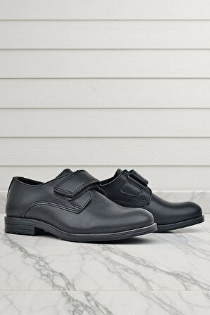 Rakerplus Siyah Mat Cırt Cırtlı Oxford Çocuk Okul Ayakkabısı