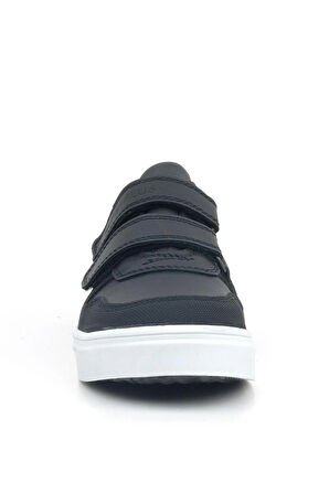 Rakerplus Hakiki Deri Siyah Beyaz Cırtlı Erkek Çocuk Sneaker
