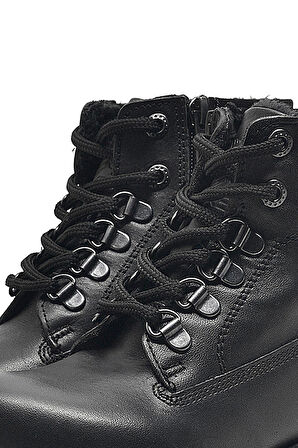 Siyah Yuvarlak Bot Bağcığı