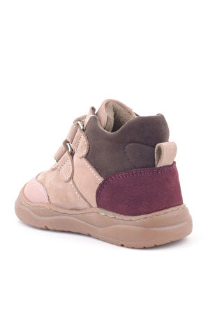 Rakerplus Hakiki Deri Pudra Pembe Cırtlı Çocuk Spor Bot