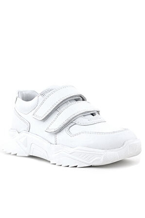 Rakerplus Hakiki Deri Beyaz Yüksek Tabanlı Kız Çocuk Sneakers Ayakkabı