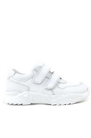 Rakerplus Hakiki Deri Beyaz Yüksek Tabanlı Kız Çocuk Sneakers Ayakkabı