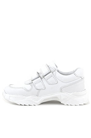 Rakerplus Hakiki Deri Beyaz Yüksek Tabanlı Kız Çocuk Sneakers Ayakkabı