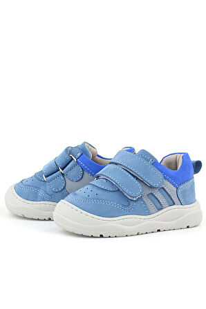 Rakerplus Schaggy Hakiki Deri Mavi Bebek Spor Ayakkabı