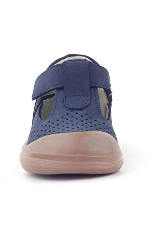 Rakerplus Shaun Hakiki Deri Koyu Lacivert Cırtlı Anatomik Bebek Sandalet