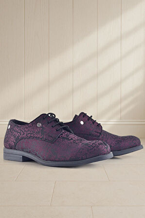 Rakerplus Bordo Bağcıklı Metal Detaylı Çocuk Klasik Takım Elbise Ayakkabı