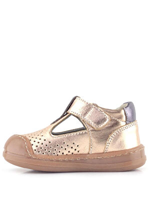 Rakerplus Shaun Hakiki Deri Bakır Cırtlı Anatomik Kız Bebek Sandalet