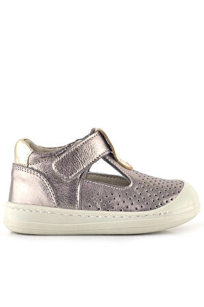 Rakerplus Shaun Hakiki Deri Altın Cırtlı Anatomik Kız Bebek Sandalet