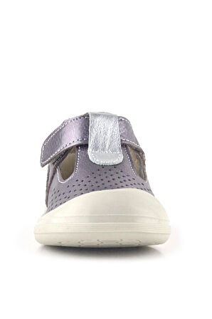 Rakerplus Shaun Hakiki Deri Platin Cırtlı Anatomik Kız Bebek Sandalet