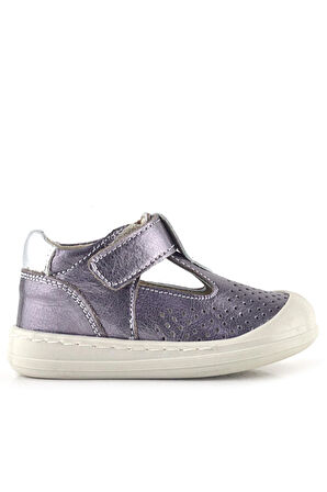 Rakerplus Shaun Hakiki Deri Platin Cırtlı Anatomik Kız Bebek Sandalet