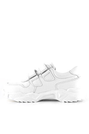 Rakerplus Hakiki Deri Beyaz Papatya Detaylı Kız Çocuk Günlük Ayakkabı