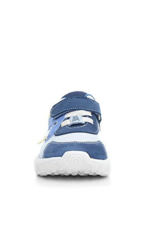 Rakerplus Barefoot Hakiki Deri Krem Lacivert Dinazorlu Cırtlı Çocuk Spor Ayakkabı