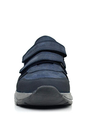 Rakerplus Hakiki Deri Lacivert Cırtlı Gri Tabanlı Çocuk Sneakers Spor Ayakkabı