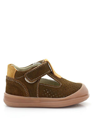 Rakerplus Shaun Hakiki Deri Kahverengi Taba Cırtlı Anatomik Bebek Sandalet