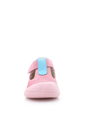 Rakerplus Shaun Hakiki Deri Pembe Mavi Cırtlı Anatomik Bebek Sandalet