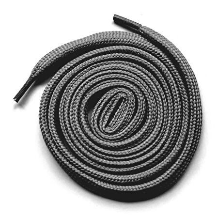 Koyu Gri 1 cm Kalınlığında 1 Çift Yassı Spor Ayakkabı Bağcığı