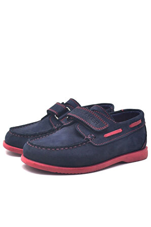 Rakerplus Simurg Hakiki Deri Lacivert Cırtlı Spor Erkek Çocuk Ayakkabı