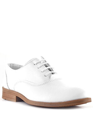 Rakerplus Smokin Beyaz Cilt Bağcıklı Çocuk Klasik Ayakkabısı