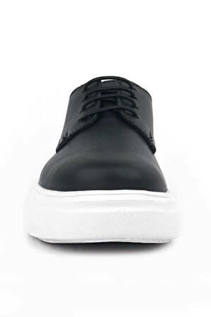 Rakerplus Derby Siyah Mat Beyaz Taban Çocuk Klasik Ayakkabı