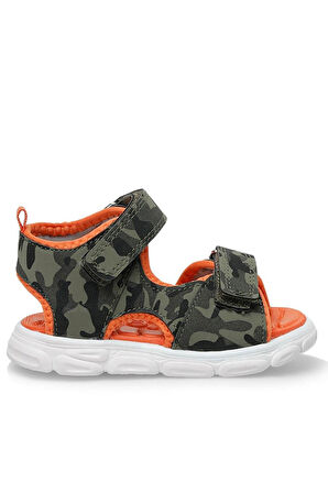 Rakerplus Haki Kamuflaj Desenli Cırtlı Bebek Sandalet Ayakkabı