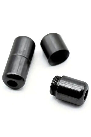 Ayarlanabilir 1 Çift Siyah Vidalı Kapsül Uçlu 6 MM Lastik Pratik Bağcık