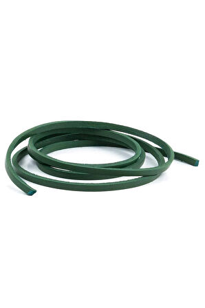Hakiki Deri Yeşil 5 MM 1 Çift 100 CM Ayakkabı Bağcığı