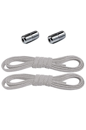 Ayarlanabilir 1 Çift Gri Vidalı Kapsül Uçlu 6 MM Lastik Pratik Bağcık