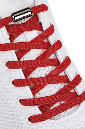 Ayarlanabilir 1 Çift Kırmızı Vidalı Kapsül Uçlu 6 MM Lastik Pratik Bağcık