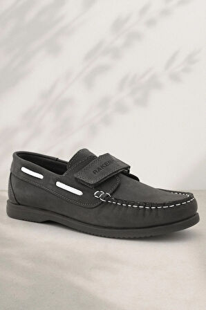 Rakerplus Simurg Hakiki Deri Gri Erkek Çocuk Ayakkabı