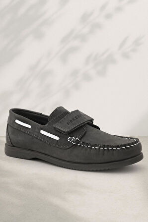 Rakerplus Simurg Hakiki Deri Gri Erkek Çocuk Ayakkabı