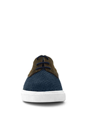 Rakerplus Hakiki Deri Lacivert Kahve Lastikli Erkek Çocuk Günlük Ayakkabı