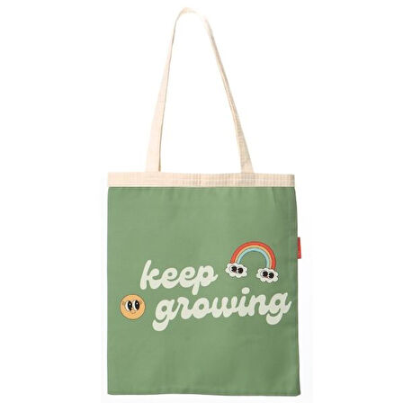 Baghashtag Keep Growing Baskılı Bez Çanta