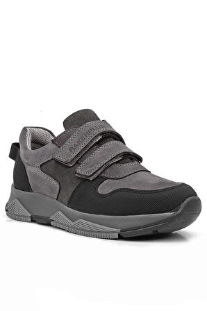 Rakerplus Hakiki Deri Gri Çocuk Sneakers Spor Ayakkabı