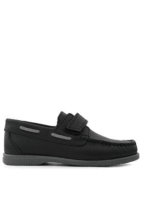 Rakerplus Simurg Hakiki Deri Siyah Erkek Çocuk Ayakkabı