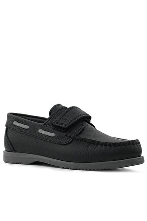 Rakerplus Simurg Hakiki Deri Siyah Erkek Çocuk Ayakkabı