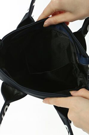 Baghashtag Siyah Mini Su Geçirmez Kulp Yazılı Tote Çanta