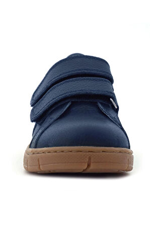 Hakiki Deri Lacivert Cırt Cırtlı Erkek Çocuk Spor Ayakkabı