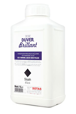 Duver Brillant 1 Litre Siyah Kendinden Parlaklık Sağlayan Sıvı Ayakkabı Cilası