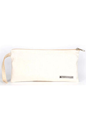 Rakerplus Krem 21x10 cm Fermuarlı Gabardin Kumaş Kalemlik