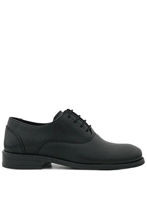 Rakerplus Smokin Siyah Mat Bağcıklı Çocuk Klasik Ayakkabısı