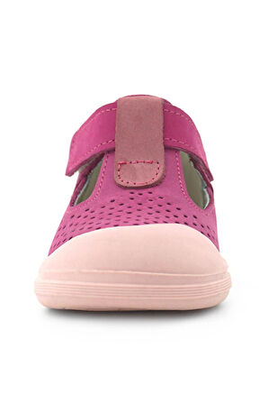 Rakerplus Shaun Hakiki Deri Fuşya Pembe Cırtlı Anatomik Bebek Sandalet