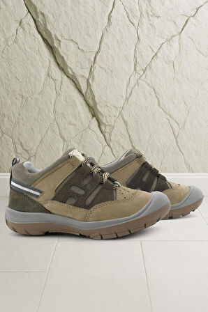 Rakerplus Hakiki Deri Vizon Kahverengi Bağcıklı Çocuk Outdoor Ayakkabı