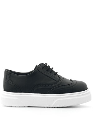 Rakerplus Hakiki Deri Siyah Hafif Taban Çocuk Oxford Klasik Ayakkabı