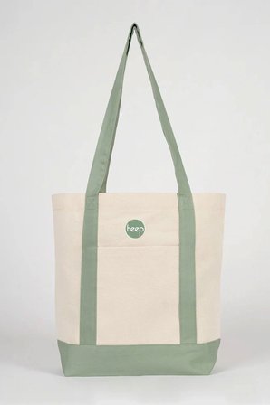 Heep Mint Yeşili Cepli Kanvas Tote Çanta