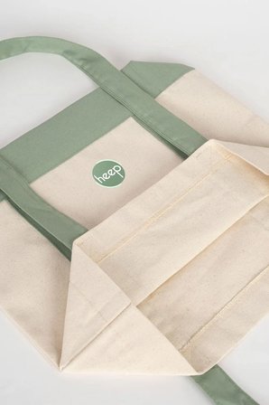 Heep Mint Yeşili Cepli Kanvas Tote Çanta