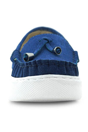 Rakerplus Saks Mavi Süet Ekstra Hafif Çocuk Makosen Ayakkabı