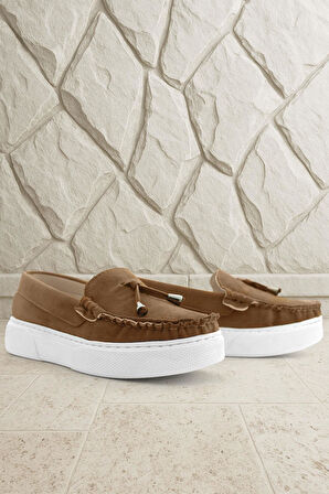 Rakerplus Taba Süet Ekstra Hafif Çocuk Makosen Ayakkabı